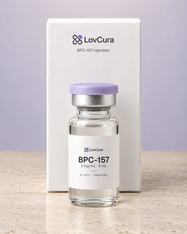 A LovCura vial and carton on pale stone